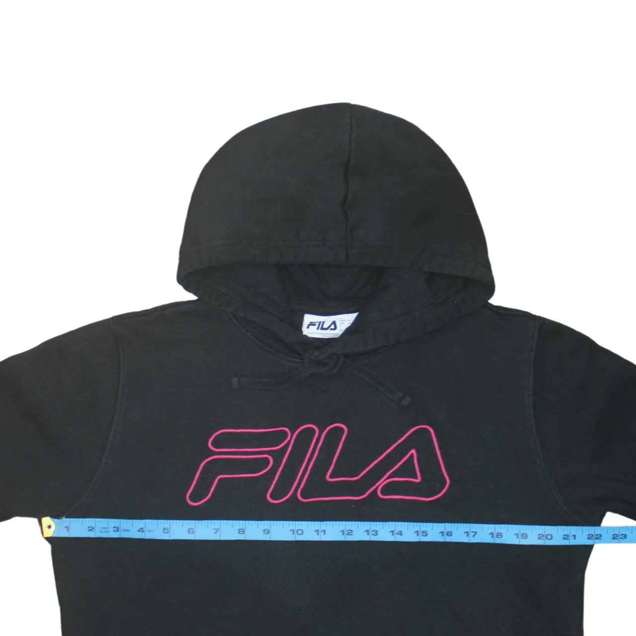 Mens UK Size M FILA Black Pullover Hoodie