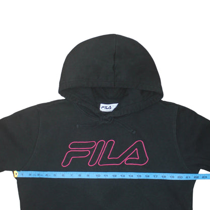 Mens UK Size M FILA Black Pullover Hoodie