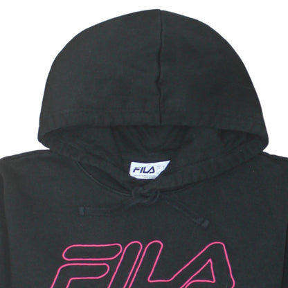 Mens UK Size M FILA Black Pullover Hoodie