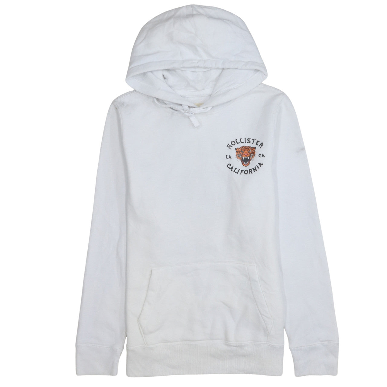 Mens UK Size XL Hollister White Pullover Hoodie