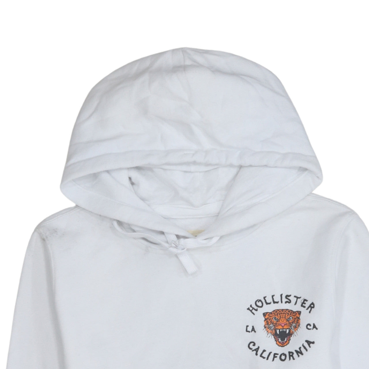Mens UK Size XL Hollister White Pullover Hoodie