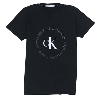 Calvin Klein Jeans Men’s Black Logo Cotton T-Shirt Size M