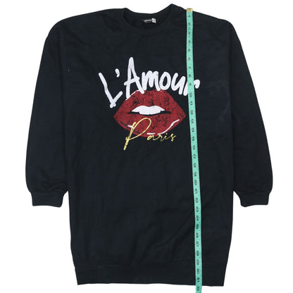 Womens UK Size L Pep & Co Black Pullover Sweatshirt
