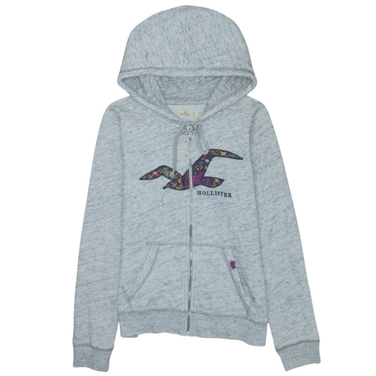 Womens UK Size 16 Hollister Grey Full Zip Hoodie