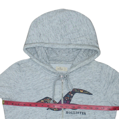 Womens UK Size 16 Hollister Grey Full Zip Hoodie