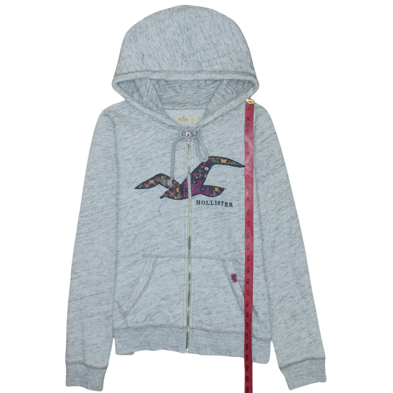 Womens UK Size 16 Hollister Grey Full Zip Hoodie