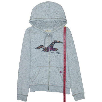 Womens UK Size 16 Hollister Grey Full Zip Hoodie