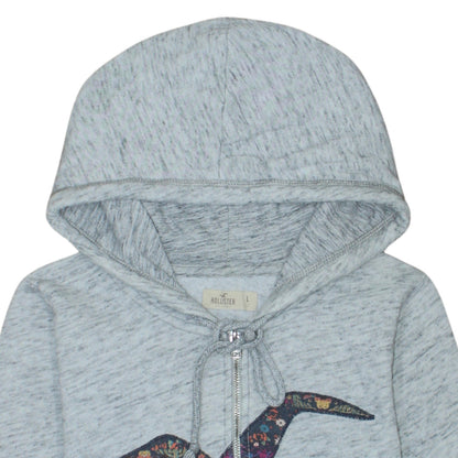 Womens UK Size 16 Hollister Grey Full Zip Hoodie