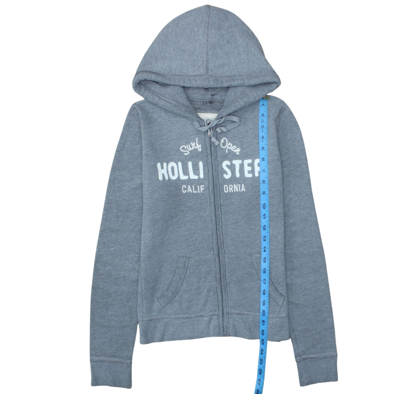 Mens UK Size M Hollister Grey Full Zip Hoodie