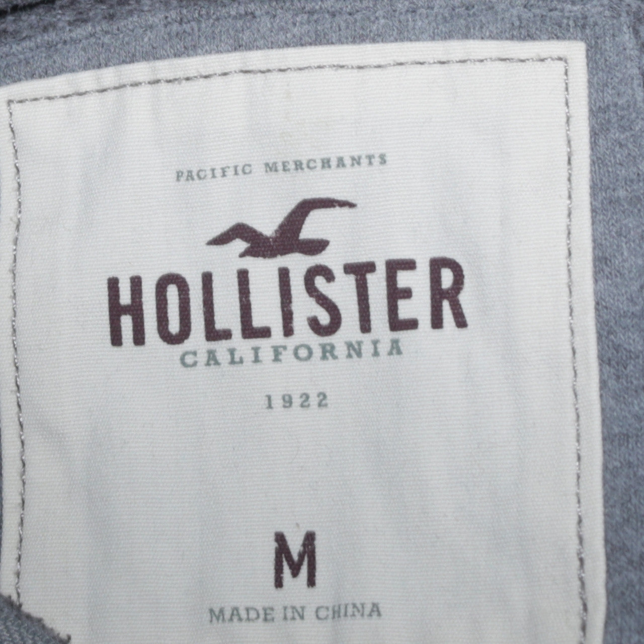 Mens UK Size M Hollister Grey Full Zip Hoodie