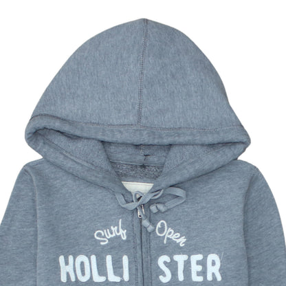 Mens UK Size M Hollister Grey Full Zip Hoodie