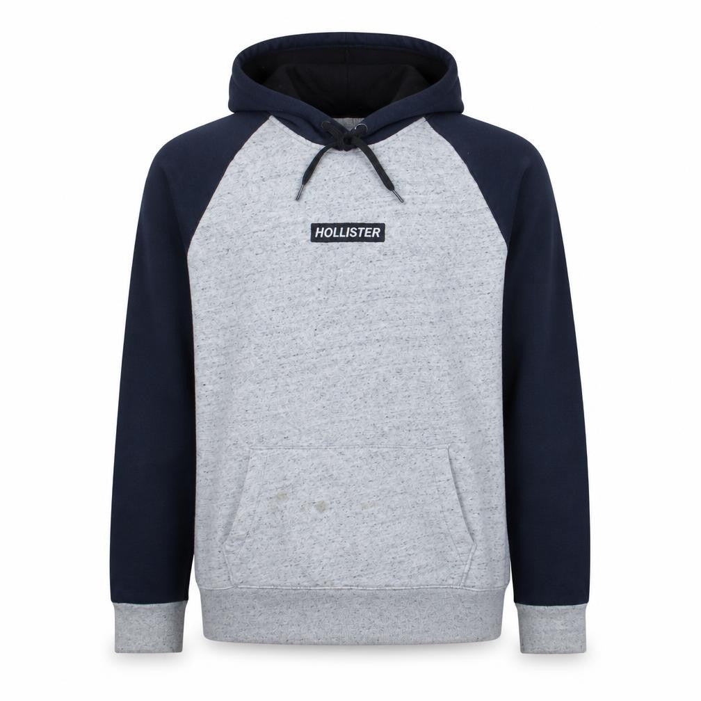 Mens UK Size 2XL Hollister Grey Pullover Hoodie
