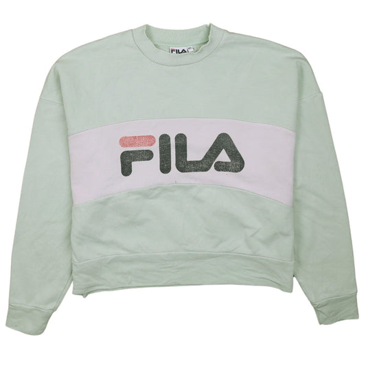 Womens UK Size XS FILA Green Pullover Sweatshirt