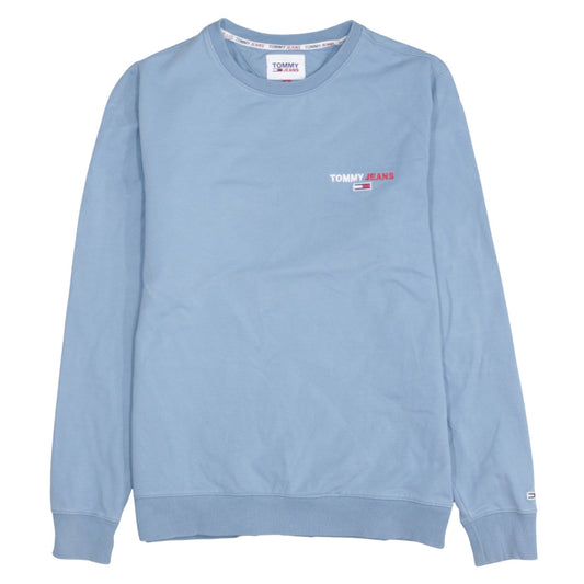 Mens UK Size M Tommy Jeans Blue Pullover Sweatshirt