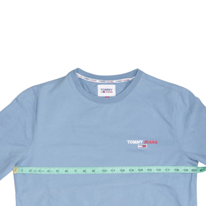 Mens UK Size M Tommy Jeans Blue Pullover Sweatshirt
