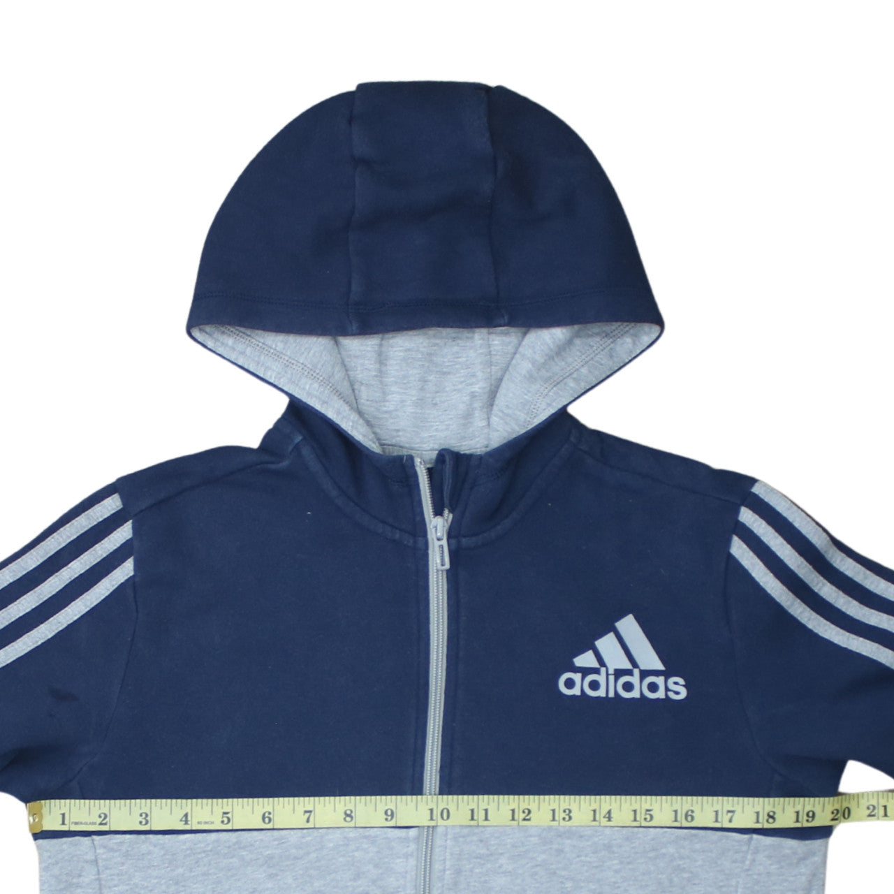 Boys UK Size 13-14 Years adidas Blue Full Zip Hoodie