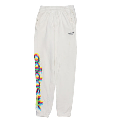 adidas Womens White XS Jogger Sweatpants with Colourful Logo