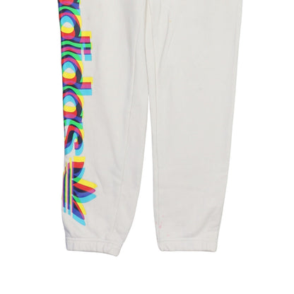 adidas Womens White XS Jogger Sweatpants with Colourful Logo
