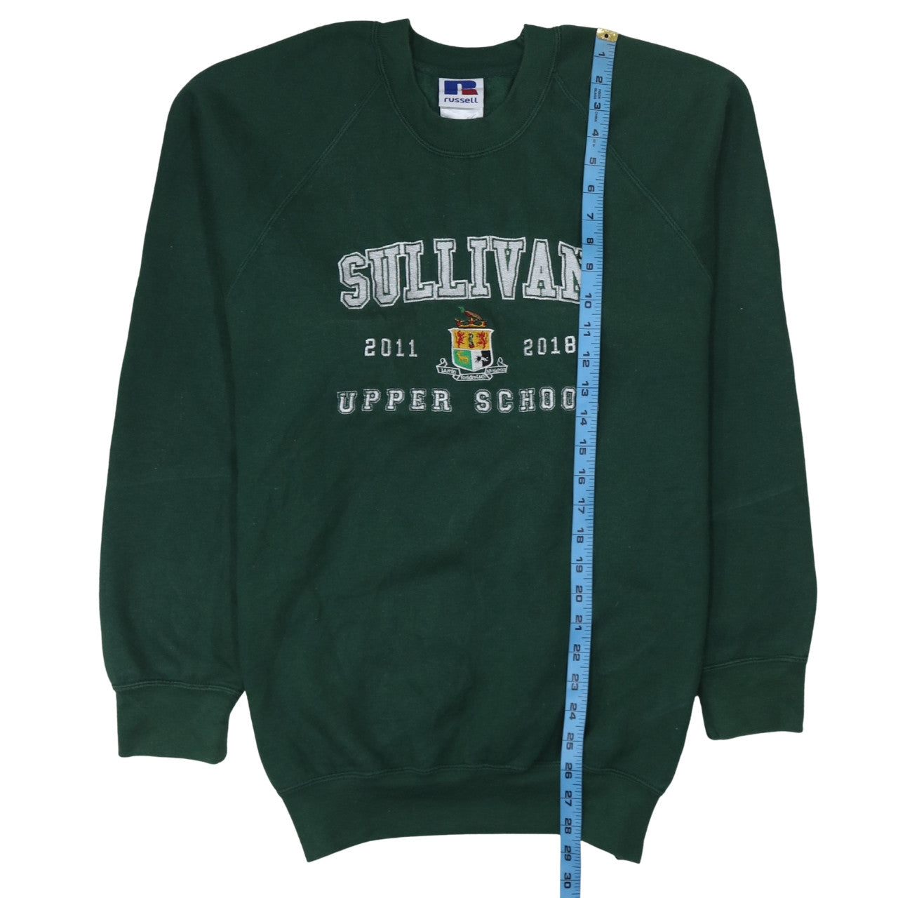 Mens UK Size M Russell Green Pullover Sweatshirt