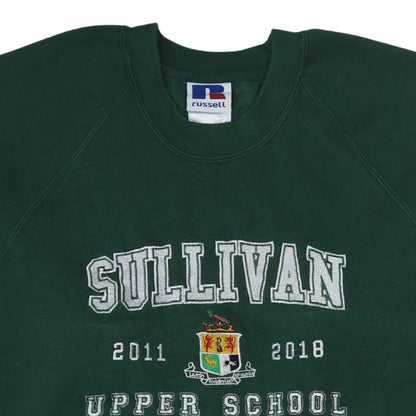 Mens UK Size M Russell Green Pullover Sweatshirt