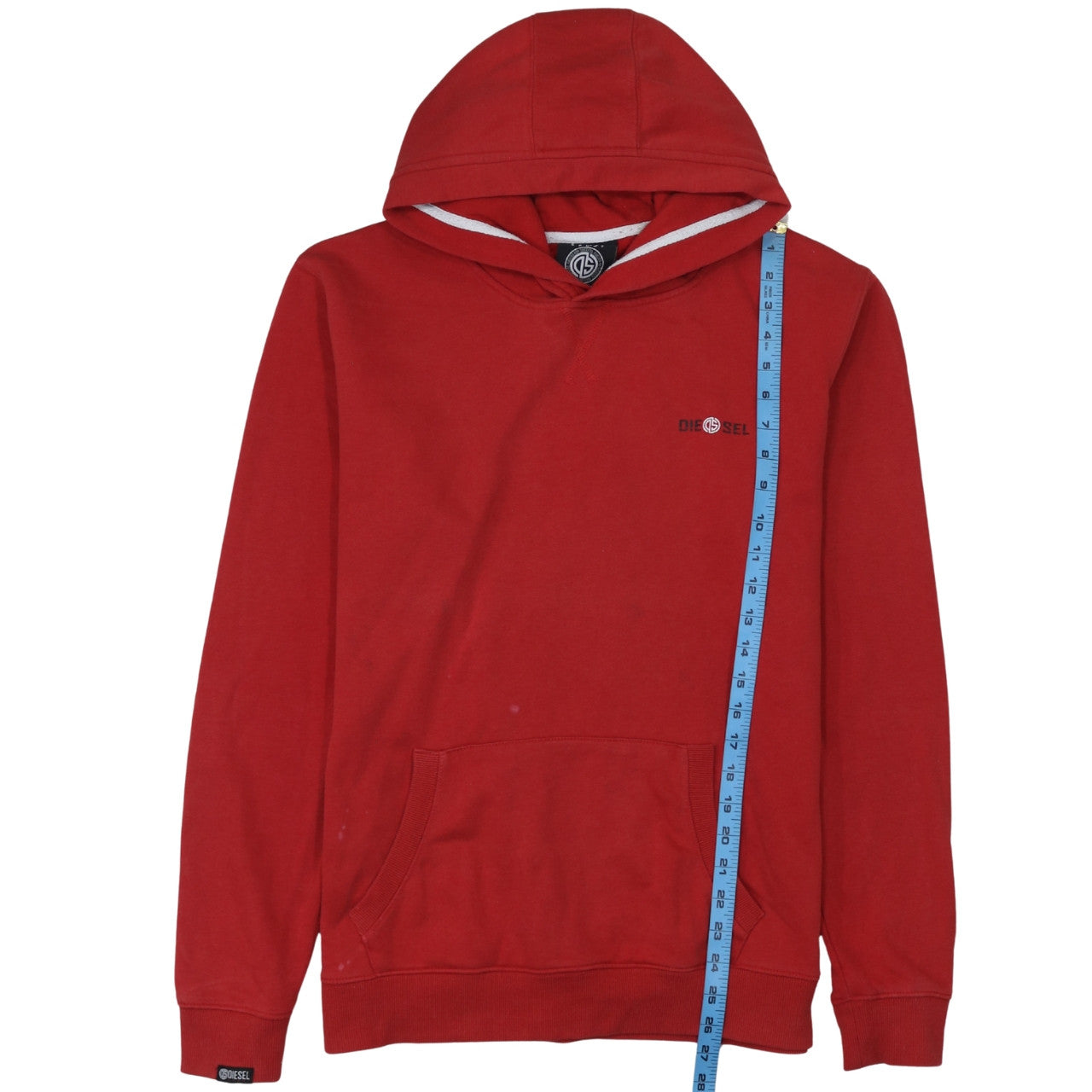 Mens UK Size L Diesel Red Pullover Hoodie