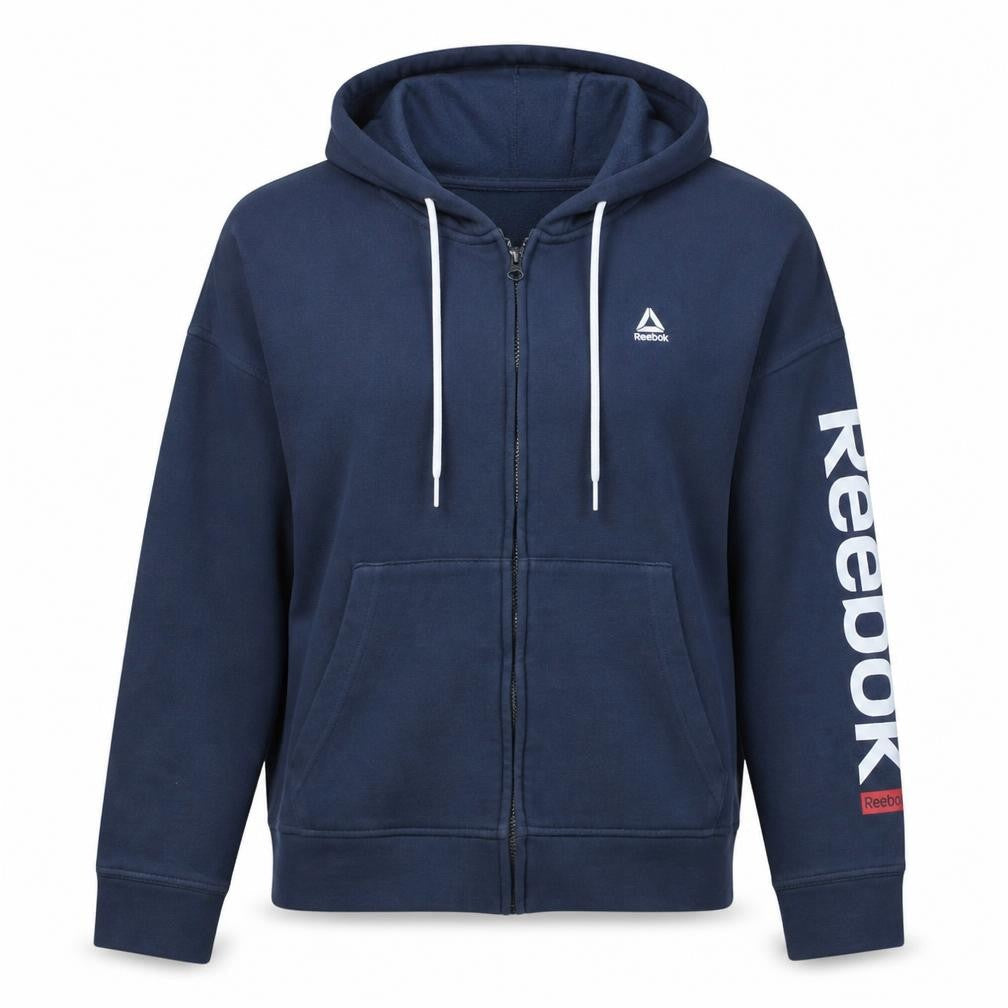 Womens UK Size M Reebok Blue Full Zip Hoodie