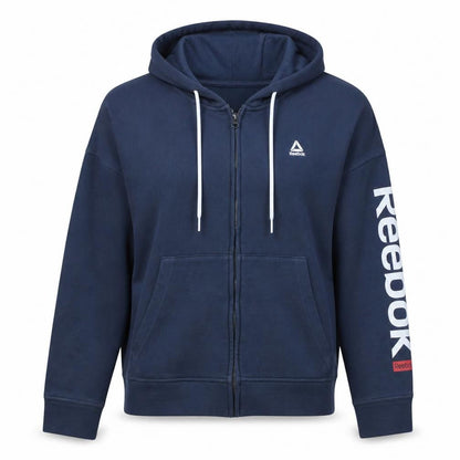 Womens UK Size M Reebok Blue Full Zip Hoodie