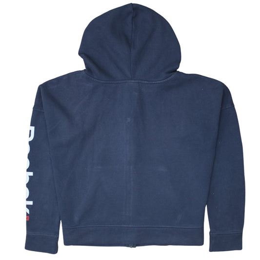 Womens UK Size M Reebok Blue Full Zip Hoodie