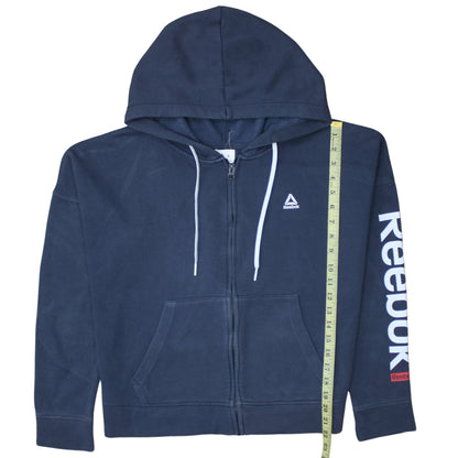 Womens UK Size M Reebok Blue Full Zip Hoodie
