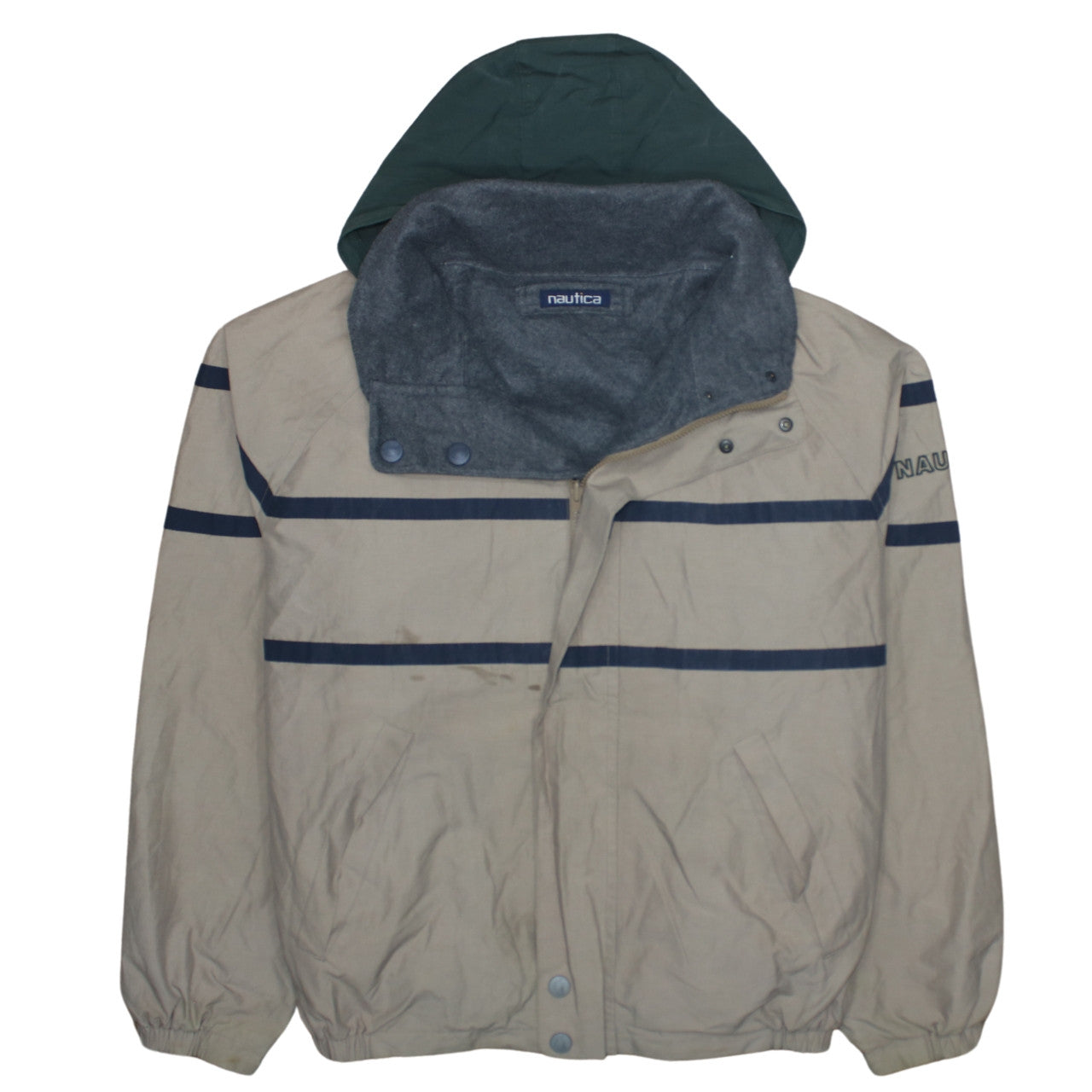 Mens UK Size L Nautica Beige Windbreaker Coat