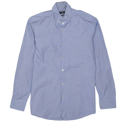 Hugo Boss Men's Blue Striped Slim Fit Long Sleeve Shirt Size L