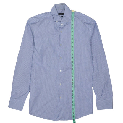 Hugo Boss Men's Blue Striped Slim Fit Long Sleeve Shirt Size L