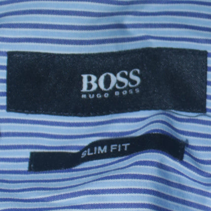 Hugo Boss Men's Blue Striped Slim Fit Long Sleeve Shirt Size L
