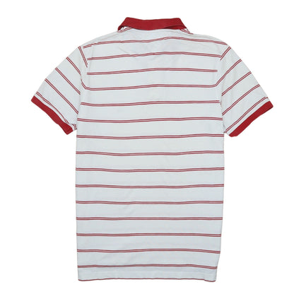 Tommy Hilfiger Men's White Red Striped Slim Fit Polo Shirt XL