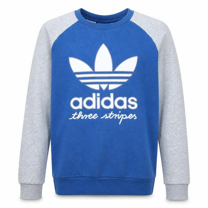 Adidas Boys Blue Crew Neck Pullover Sweatshirt Size 14 Years