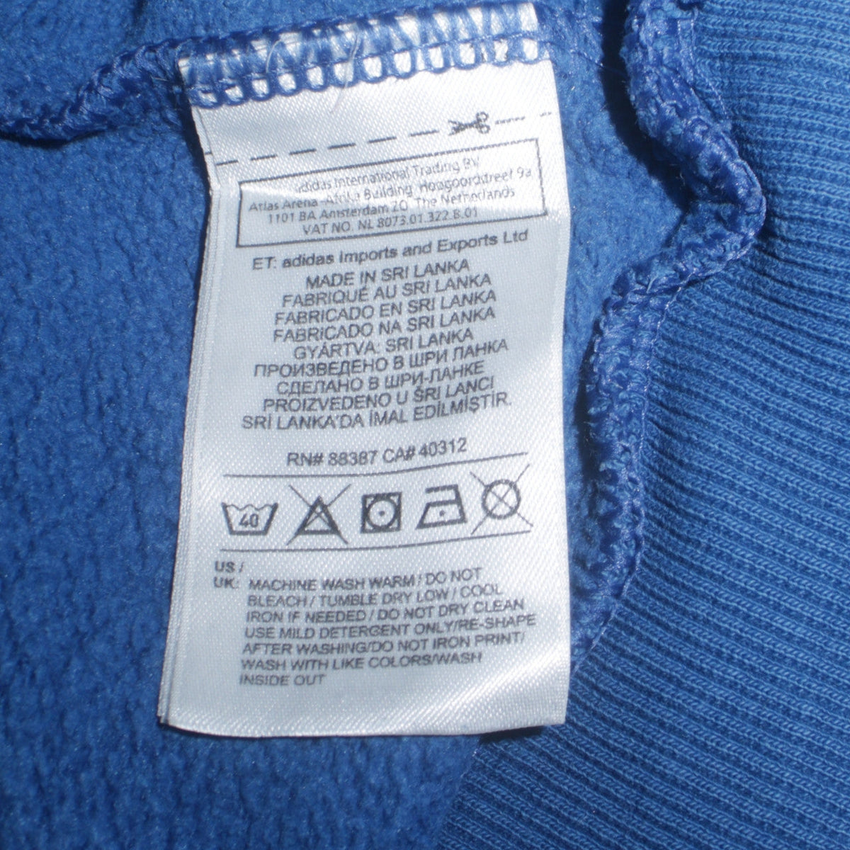 Adidas Boys Blue Crew Neck Pullover Sweatshirt Size 14 Years