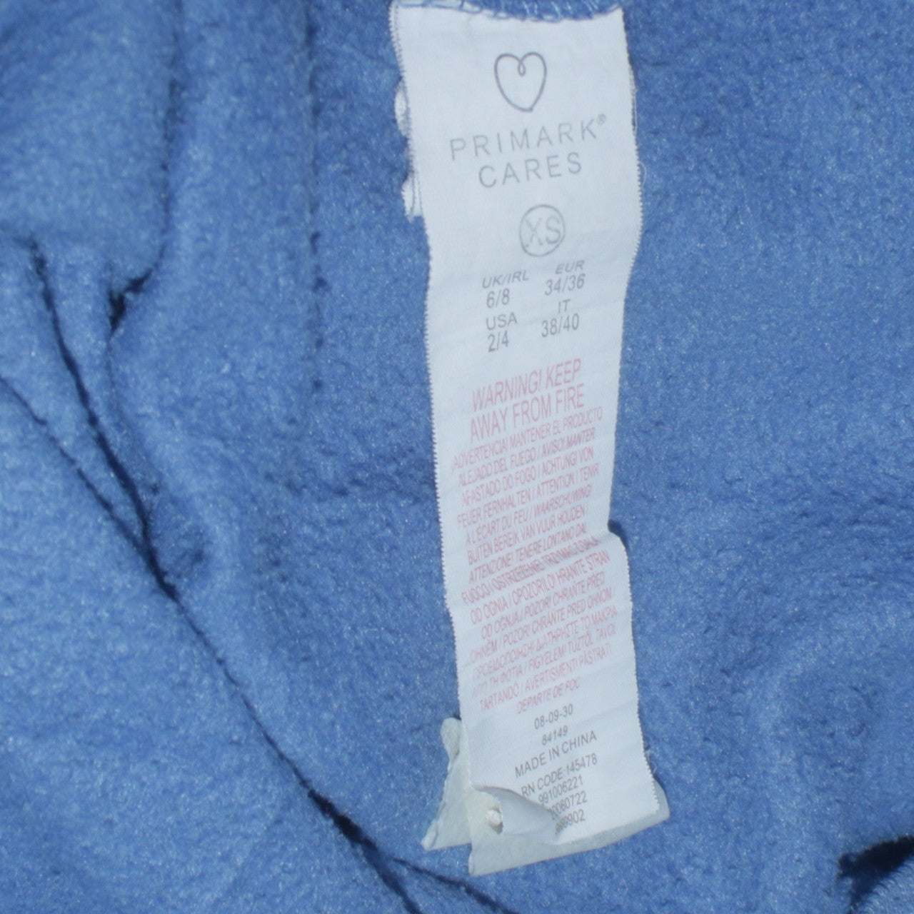 Womens UK Size XS Primark Blue Pullover Sweatshirt