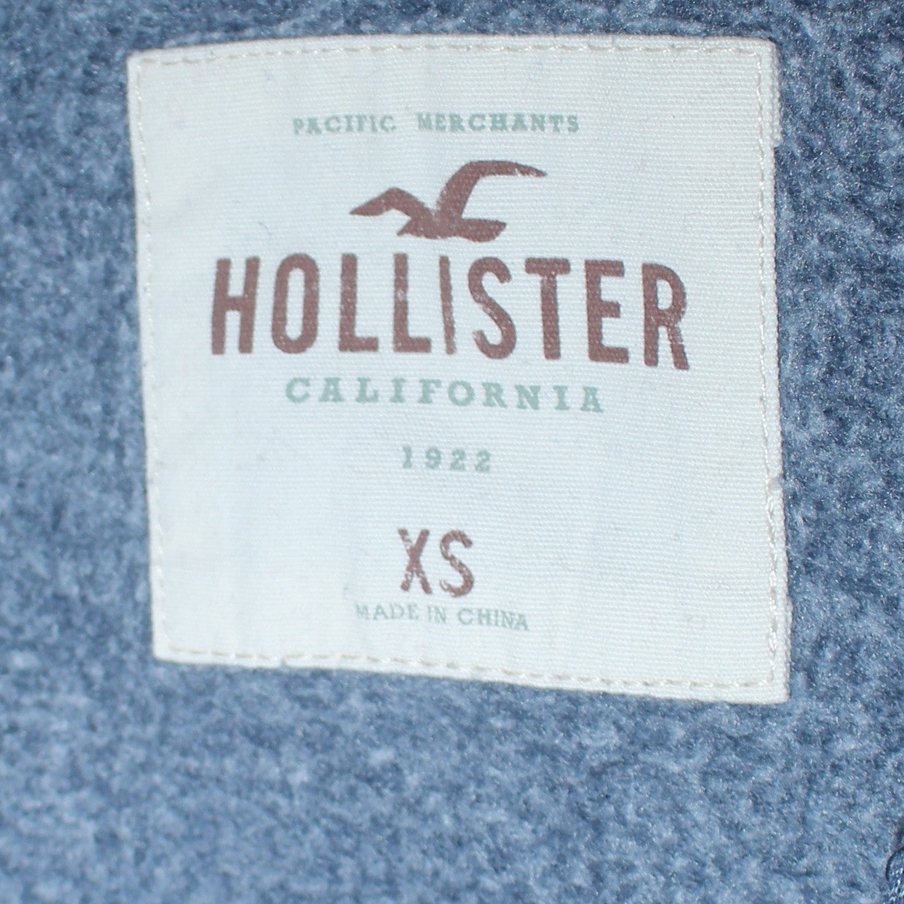 Mens UK Size XS Hollister Blue Full Zip Hoodie