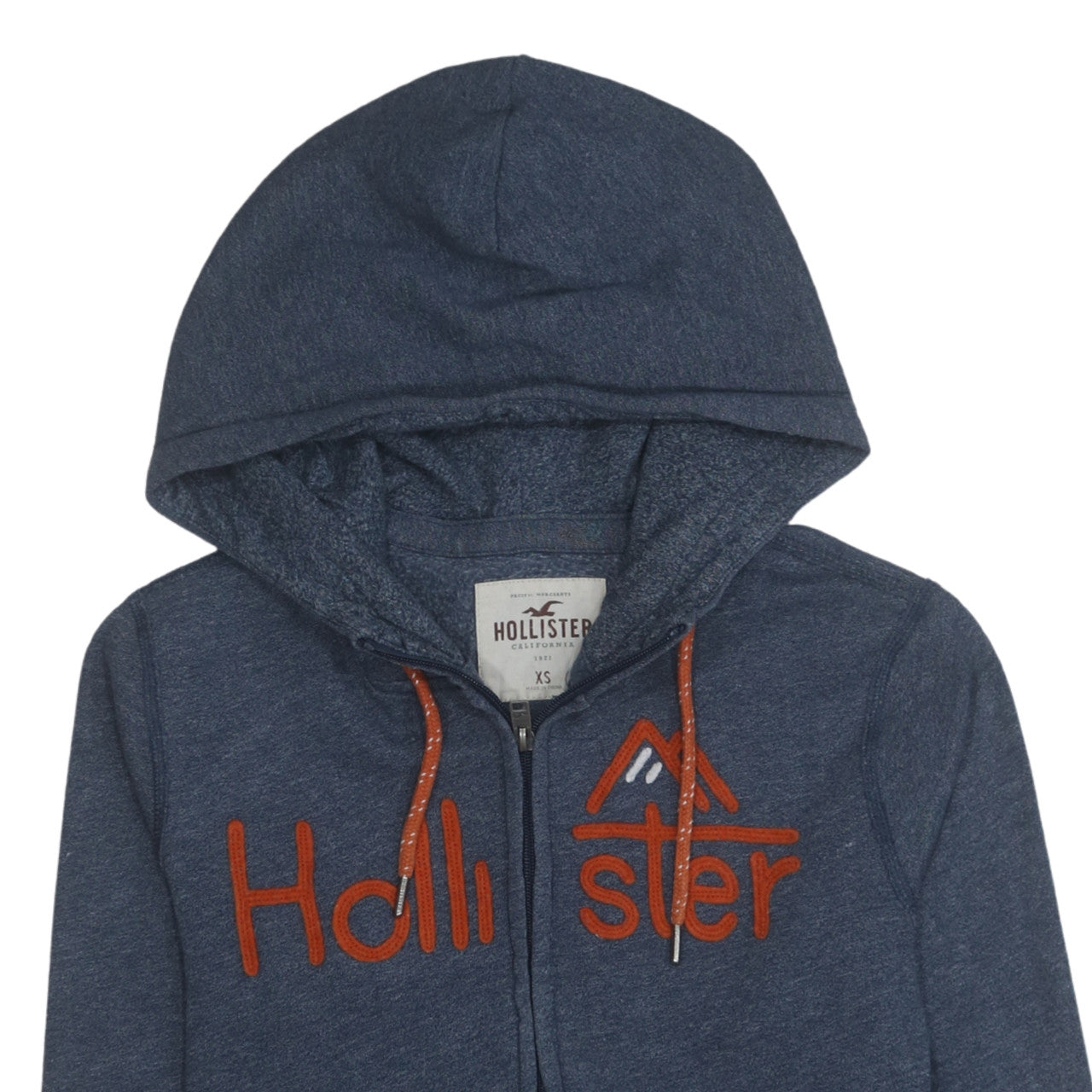 Mens UK Size XS Hollister Blue Full Zip Hoodie