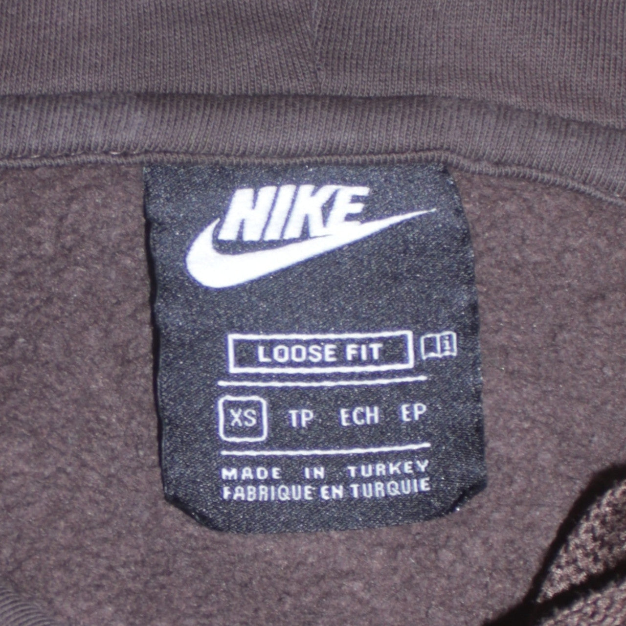 Mens UK Size XS Nike Brown Pullover Hoodie