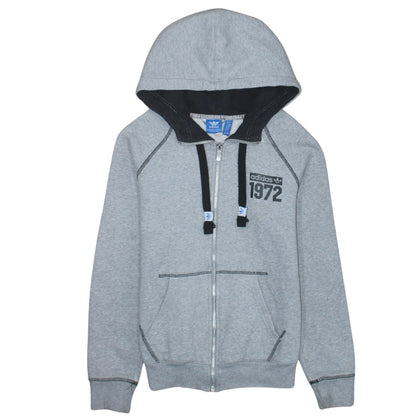 Womens UK Size 8 adidas Grey Full Zip Hoodie