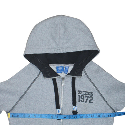 Womens UK Size 8 adidas Grey Full Zip Hoodie