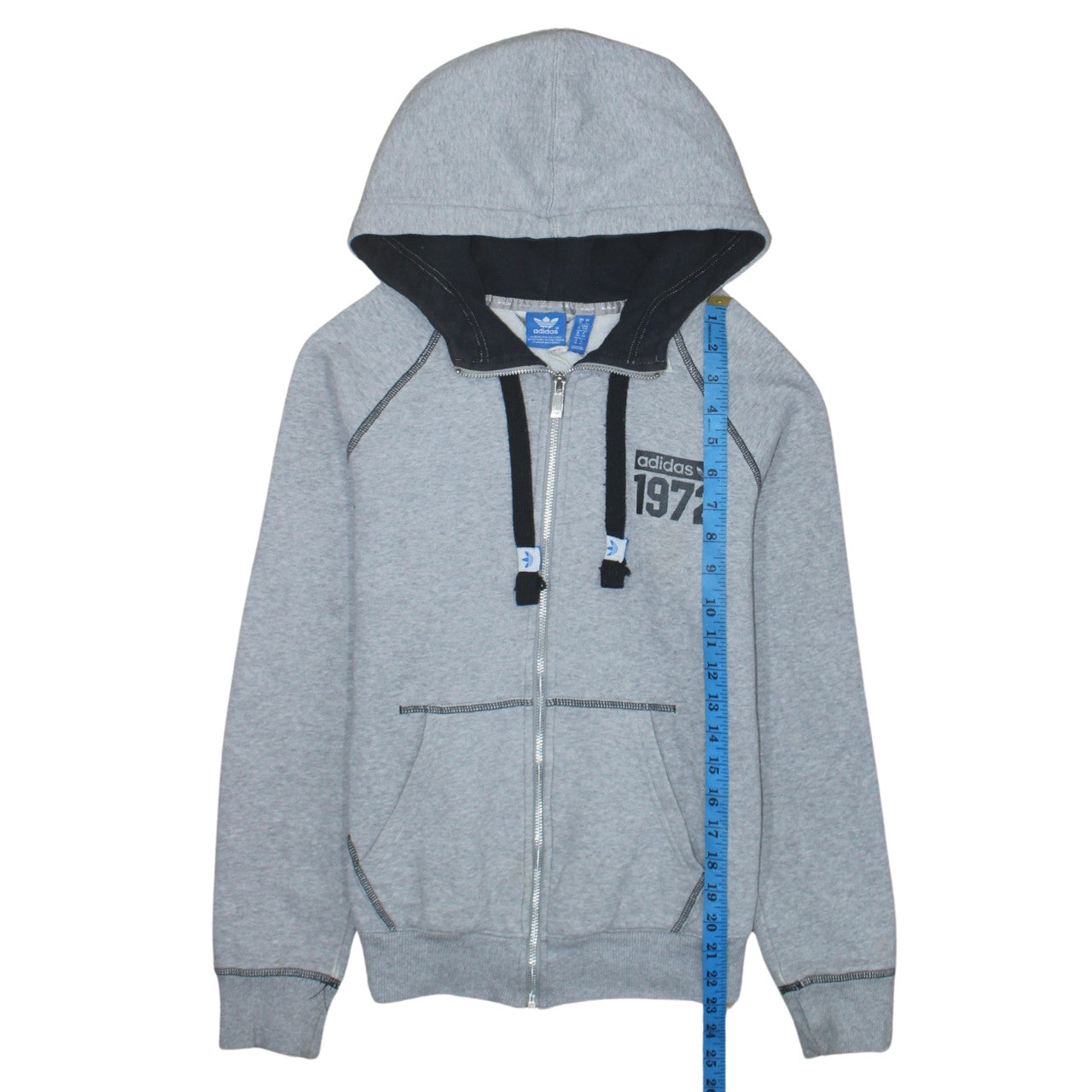 Womens UK Size 8 adidas Grey Full Zip Hoodie
