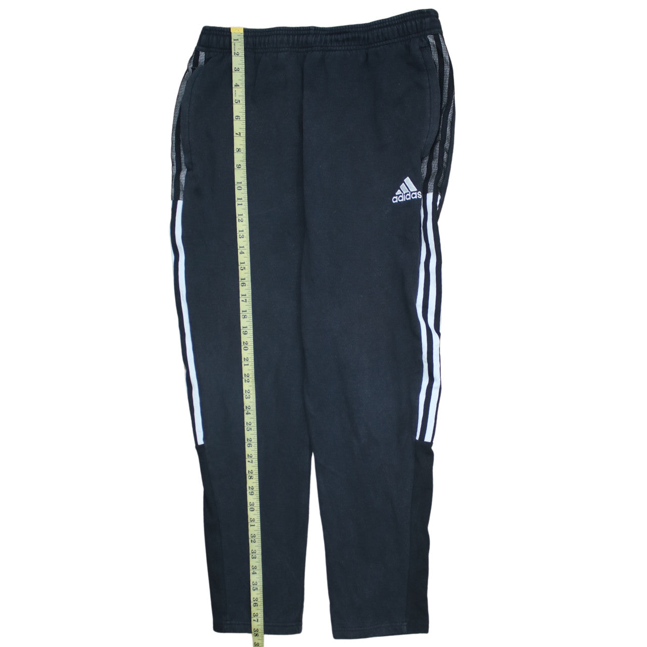 Adidas Men’s Black Jogger Sweatpants L Tapered Fit Fleece