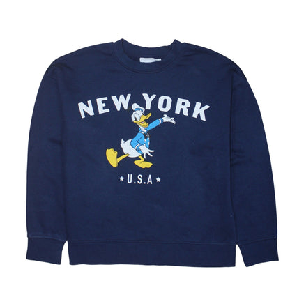 Womens UK Size S Disney Blue Pullover Sweatshirt