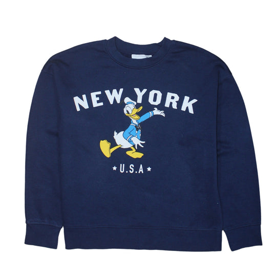 Womens UK Size S Disney Blue Pullover Sweatshirt