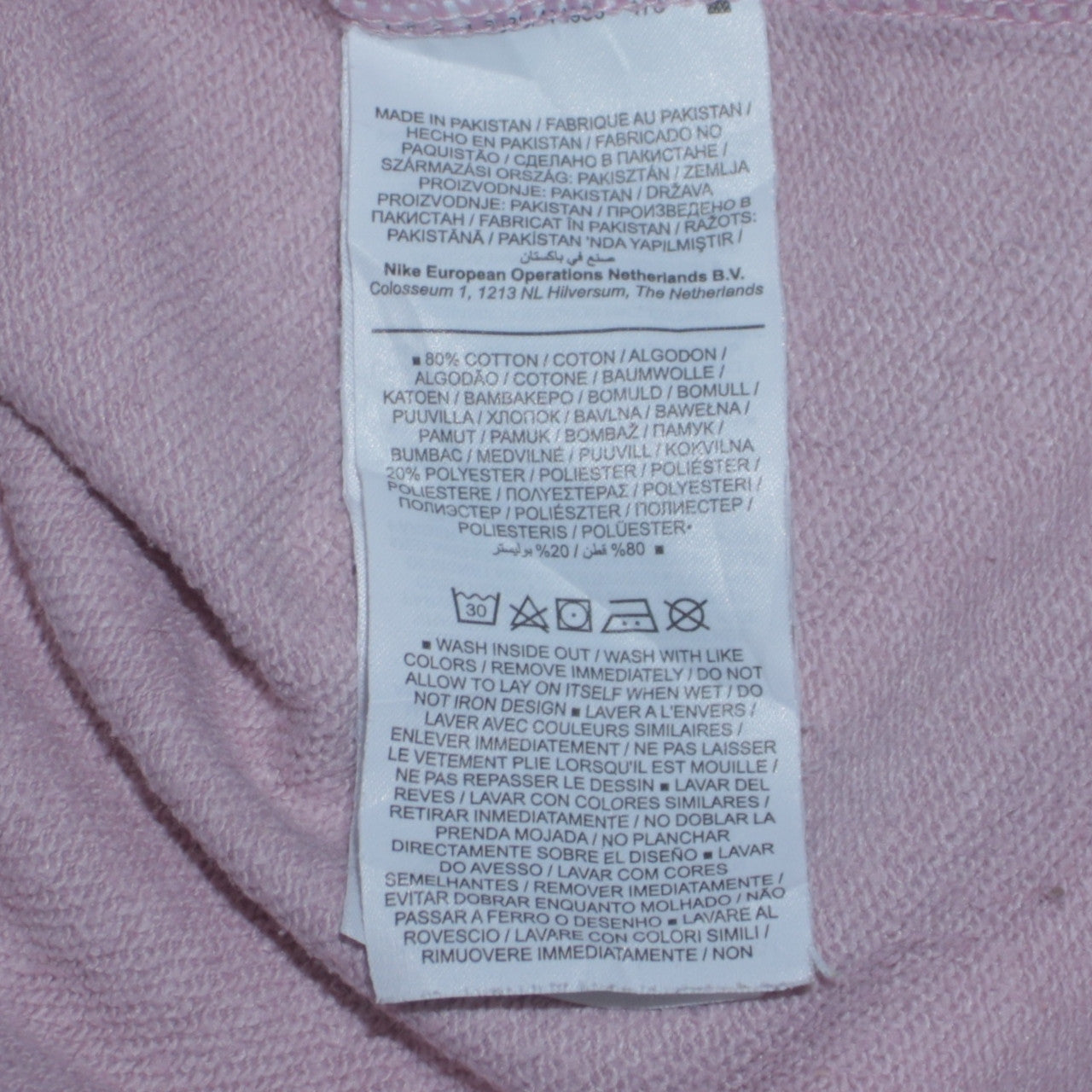 Womens UK Size M Nike Pink Pullover Sweatshirt