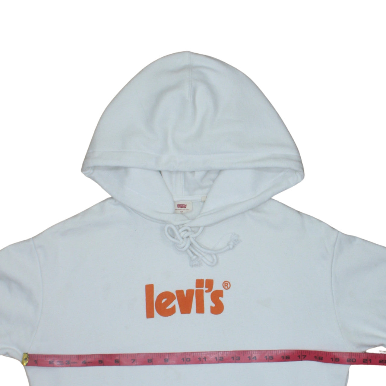 Womens UK Size XS Levi's White Pullover Hoodie