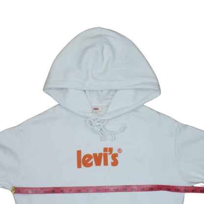 Womens UK Size XS Levi's White Pullover Hoodie