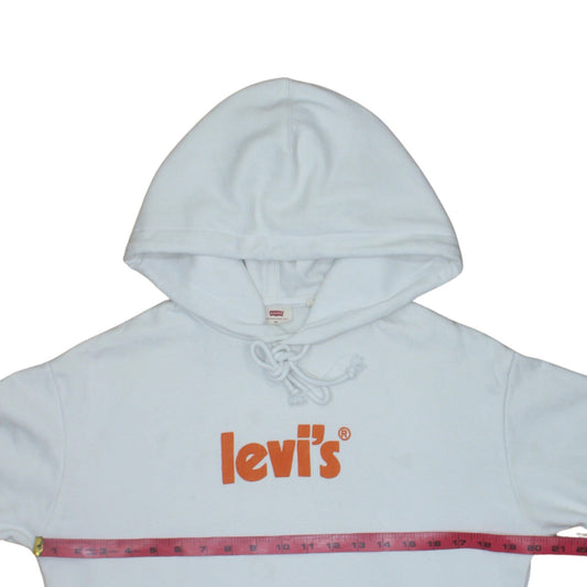 Womens UK Size XS Levi's White Pullover Hoodie